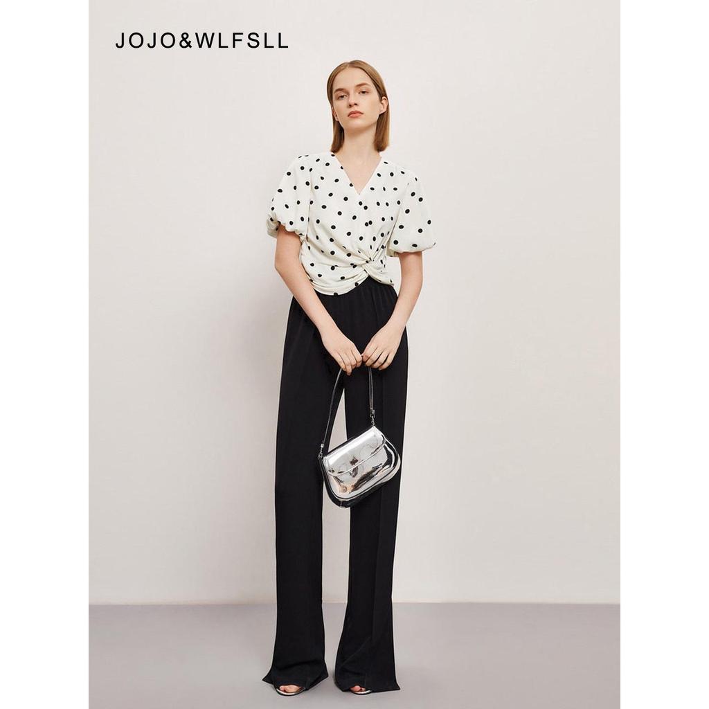 In Stock: Gourcuff Women's Retro Polka Dot Puff Sleeve Waist-Cinched Shirt - 2026 Spring New Arrivals