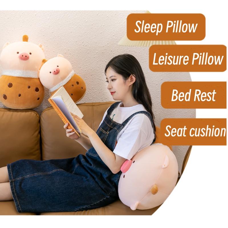 Big Brown Plush Pig Doll Toy For Kids, Creative Gift Idea With Pp Cotton Material