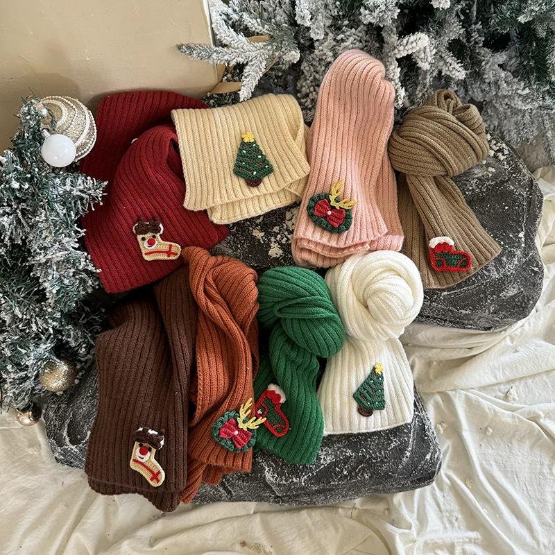 Children's Knitted Scarf - Warm, Versatile, Thick Winter Neck Warmer for Boys & Girls, Ideal Christmas Gift