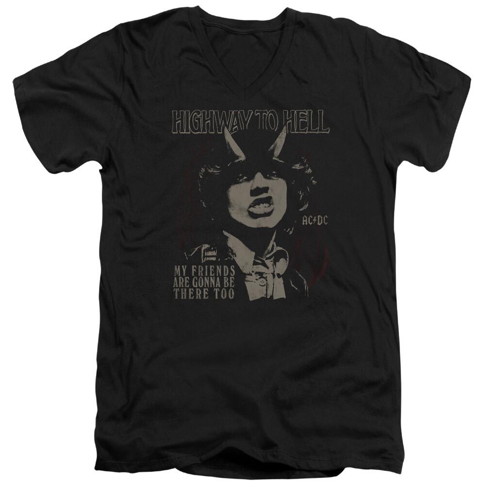 AC/DC Highway to Hell My Friends Black V-neck Shirt Unisex T-Shirt XXXL