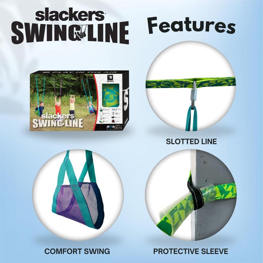 Slackers Swing Line - Turn a Healthy Tree Into the Perfect Backyard Swing Set - Slackers Tree Swing Line Kit - Great Tree Swing Addition To Any Yard