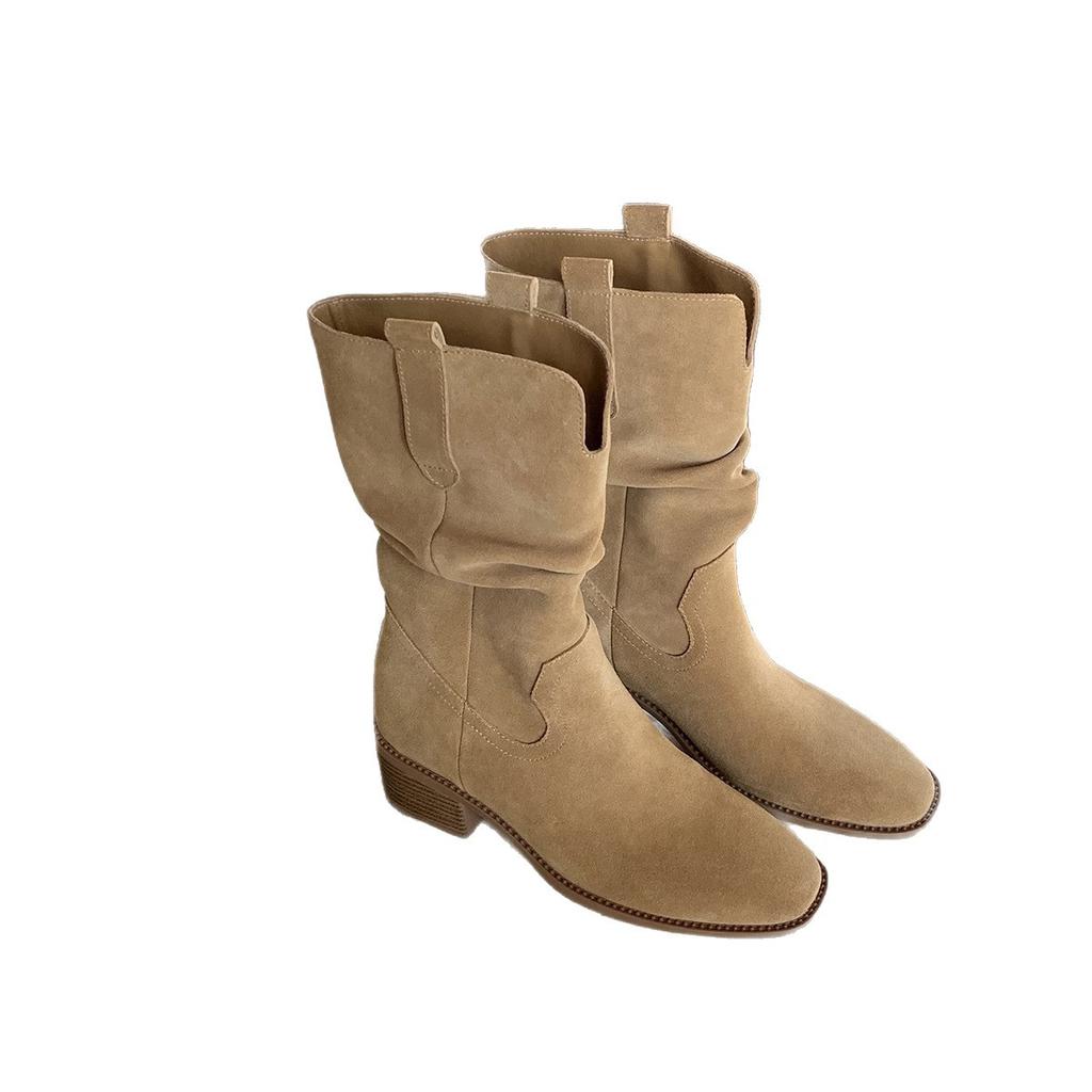 Grape mother, the same style has increased by 8cm~ round head V-mouth thick heel has increased in height and is thin, large tube circumference is