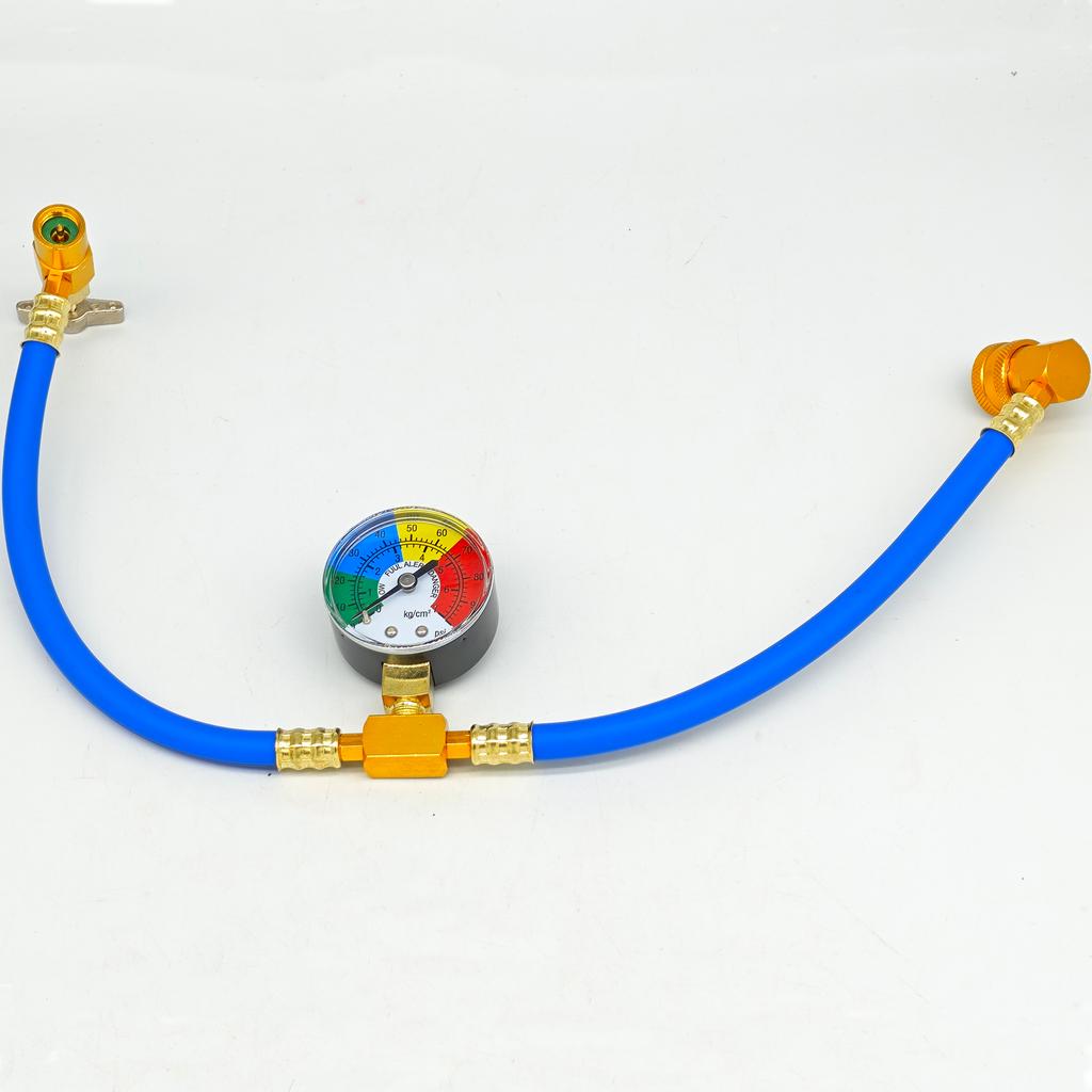R134A Air Conditioner Gas Cooler with Measuring Gauge Car Refrigerant Charging Pipe AC Recharge Hose for Car Automobile
