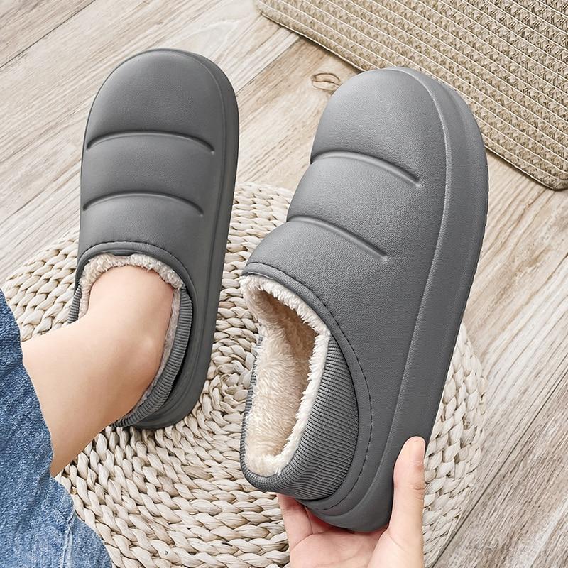 Satın alın Men And Women Winter Slippers Fur Slippers Warm Fuzzy Plush