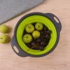 Creative Green Silicone Round Folding Vegetable Fruits Washing Drain Basket Colander Strainer Collapsible Drainer Kitchen Tool