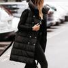 Winter Warme Daunen Baumwolle Gefütterte Jacke Schwarz Mäntel 2023 Frauen Weste Weibliche Ärmellose Jacken mit Knopf und Gürtel Outwear Mantel