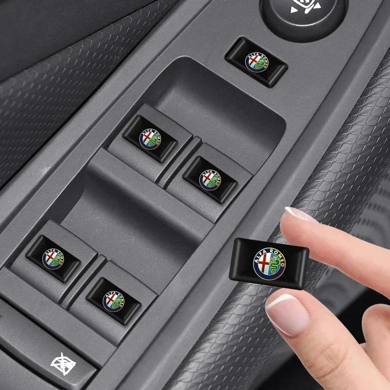 10pcs Epoxy Car Window Lift Button Steering Wheel Stickers For Alfa Romeo giulia stelvio giulietta 159 147 156 166 Accessories