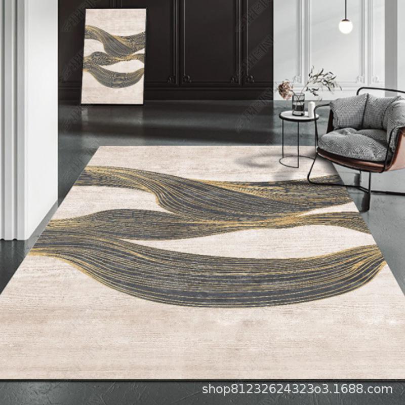 Nordic Living Room Carpet: Modern Simple Luxury Floor Mat for Bedroom & Coffee Table, Washable.