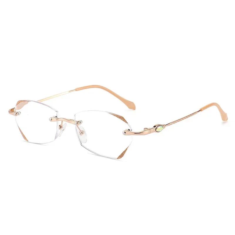 

Unisex Rimless Transparent Reading Glasss Luxury Blue Light Blocking Glasses For Female Men Women New Trend Diamond Cut Eyewear 1.0