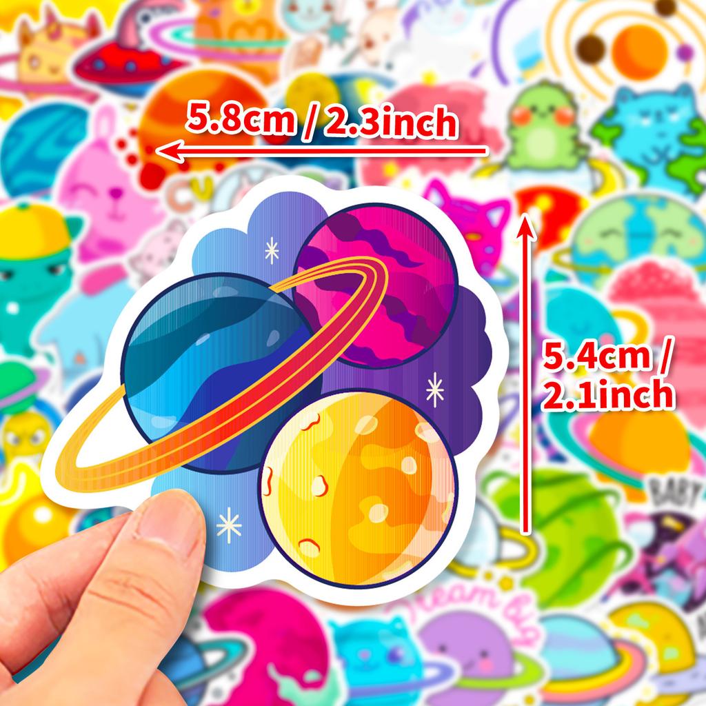 50 Universe Planet Stickers INS Wind Personality Galaxy Planet Cartoon Doodle Student