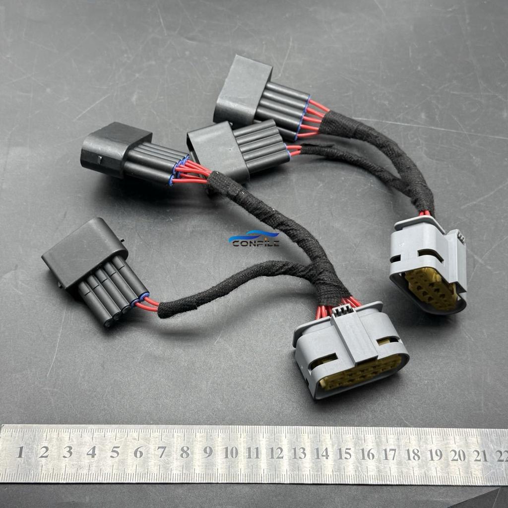 A pair for W221 Mercedes Benz S car headlights upgrade from previous models to later models, headlight adapter wire harness