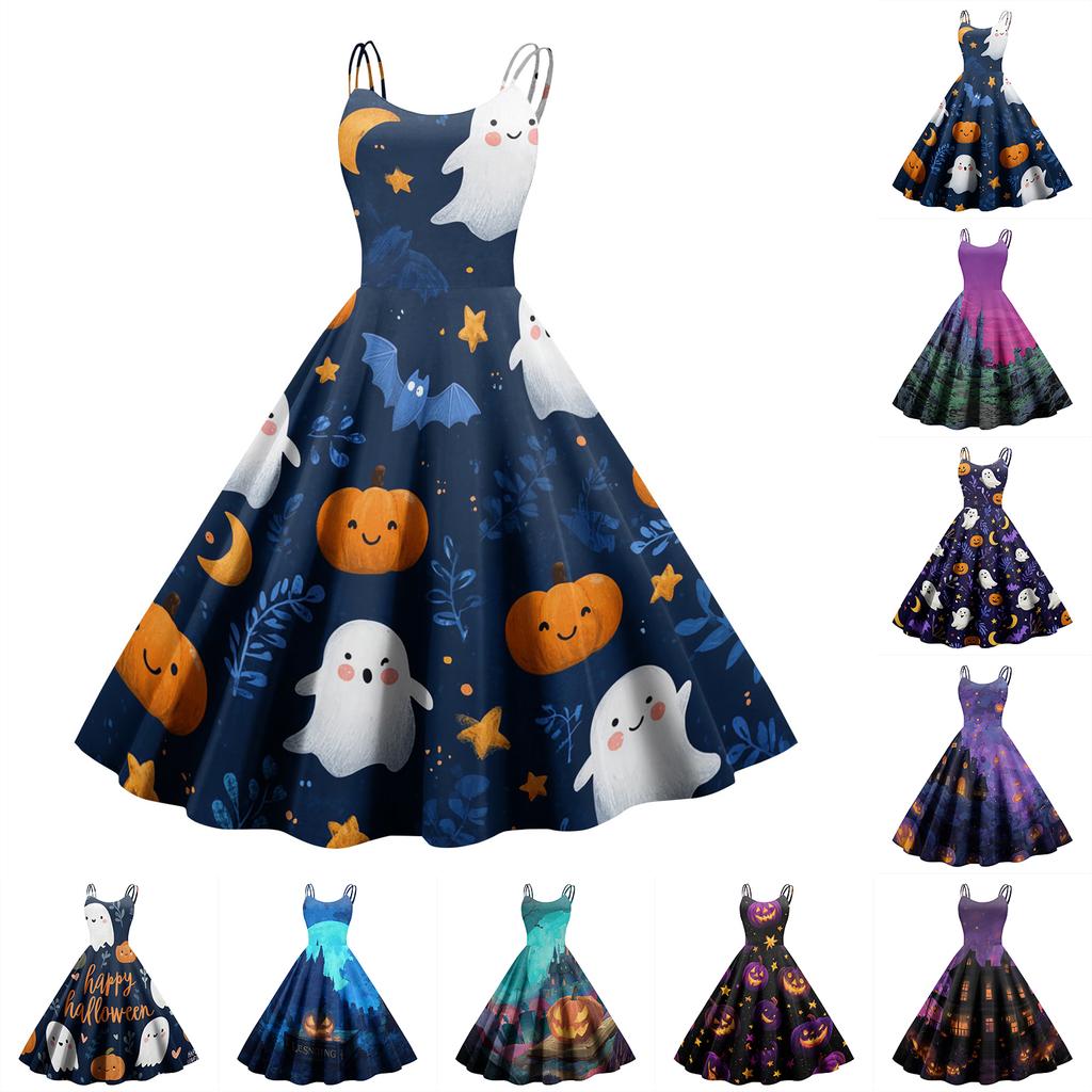 Women's Casual Sleeveless Off Shoulder Dress with Print for Party and Festive Wear