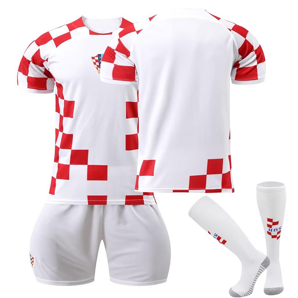 2223 Croatia Home Jerseys Children's Football Training Suit Set