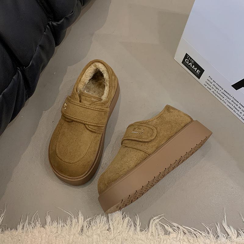 Fashion Velcro Thick-soled Velvet Women's New Winter Warm Cotton Shoes Outer Wear Design Cotton Boots