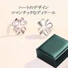 ABNII Yotsuba Clover Earrings Ladies Popularity Lucky Charm Compatible with Metal Allergies Zirconia Silver 999 Delicate Beautiful Fashionable