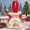 Christmas Canvas Drawstring Bag Christmas Candy Gift Packaging Bag Cartoon Handbag For Apple Diy  Year Xmas Home Party Supply