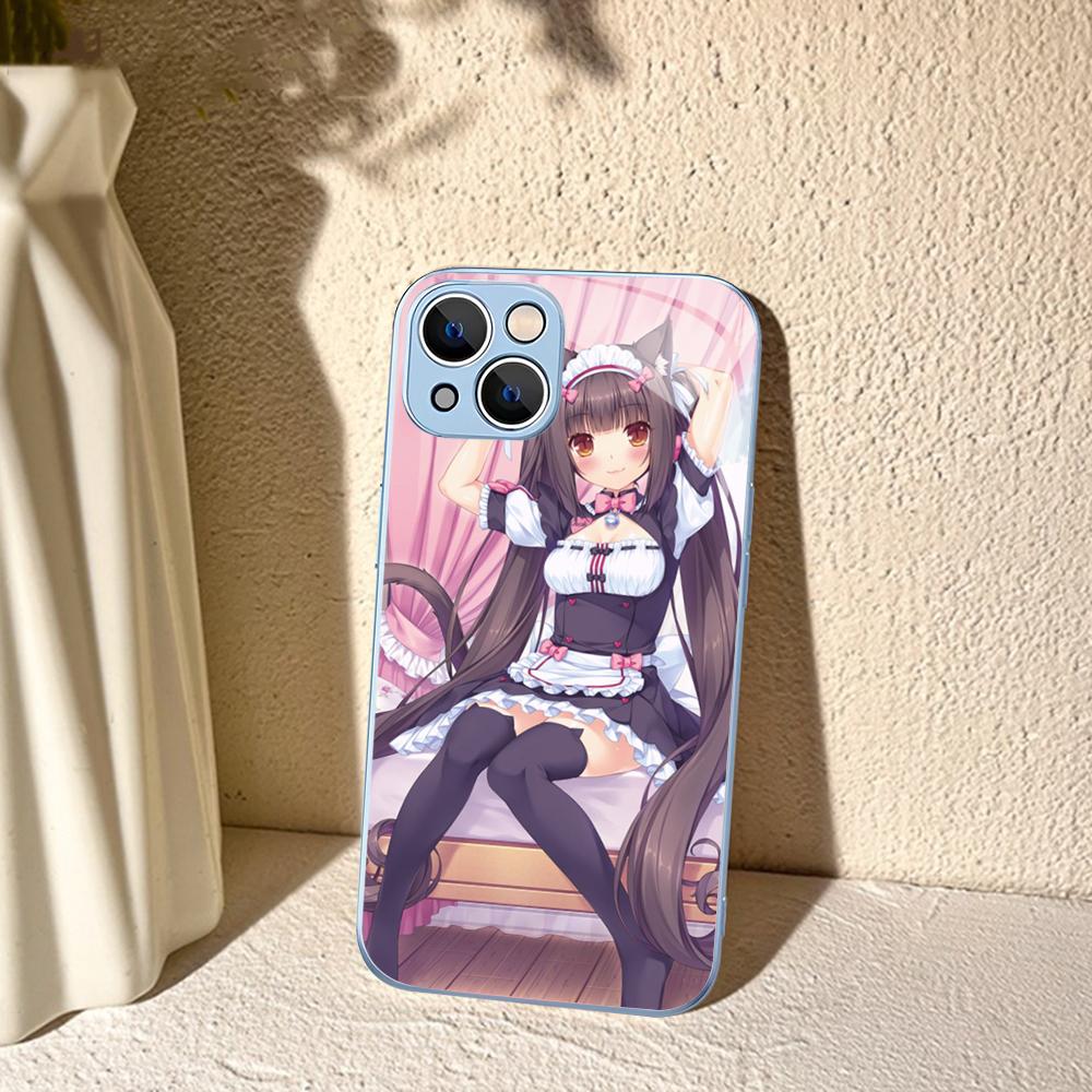 Nekopara Chocola Vanilla Phone Case For iPhone 14 13 12 Mini 11 Pro XS Max X XR 14 Plus Tempered Glass Cover