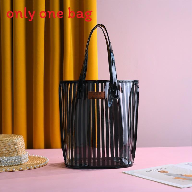 Pvc Transparent Tote Bag With Large Capacity For Beach And Swimming Pool Use