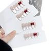 Pure Hand-made Phototherapy Wear Nail Piece Red Velvet Bow Wear Nail Finished Product Reusable Nail Art