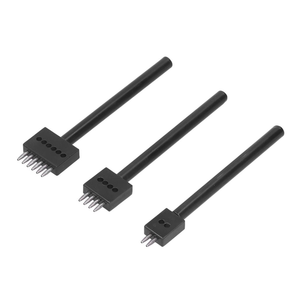 3Pcs Prong Punch Tool Set Various Sizes Professional Design Anti Rust High Hardness DIY Leather Row
