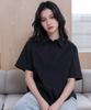 SELITIO Crop Half Sleeve Shirt Black