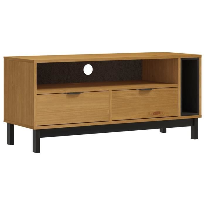 VidaXL Meuble TV FLAM 110x40x50 cm bois massif de pin 357820