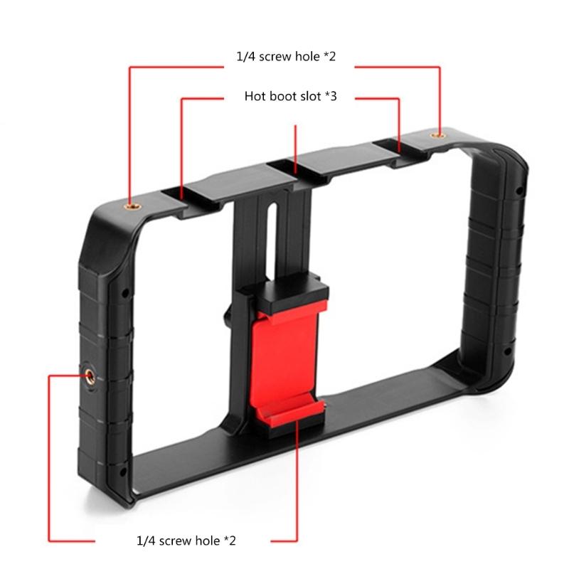 Smartphone Video Rig 3 Shoe Mounts Filmmaking Case Handheld Stabilizers Grip Tripod Stand for Smooth Recording