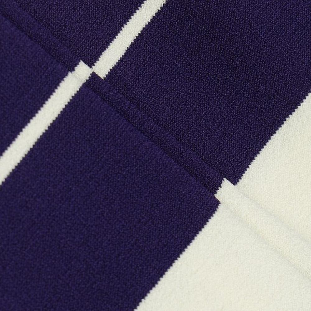 Munsingwear Women Round Stripe Short Sleeve Sweater Violet Mq322lsw81