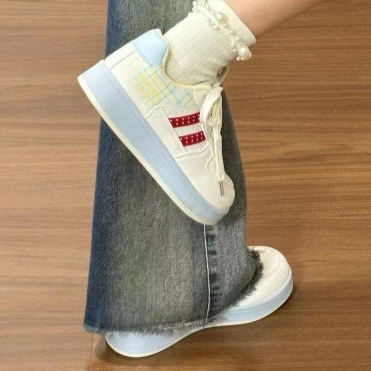 New platform white shoes student casual versatile niche bread shoes summer breathable board shoes women's