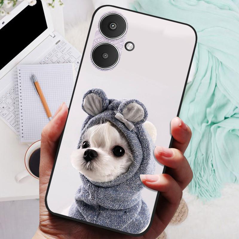 For Xiaomi Redmi 13C 5G Case Black Silicone Bumper Wolf Lions Soft TPU Covers for Xiaomi Redmi 13C 5G Funda Coque Protective