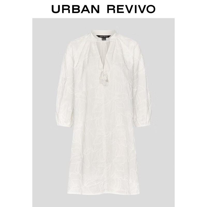 UR 2026 Spring Floral Embroidered Pastel Casual Dress M