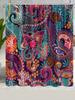 1PC Bohemian Floral Shower Curtain,Bath Curtain,Waterproof Polyester Fabric ,Bathroom Decor,Mandala Shower Curtain With 12 Hooks