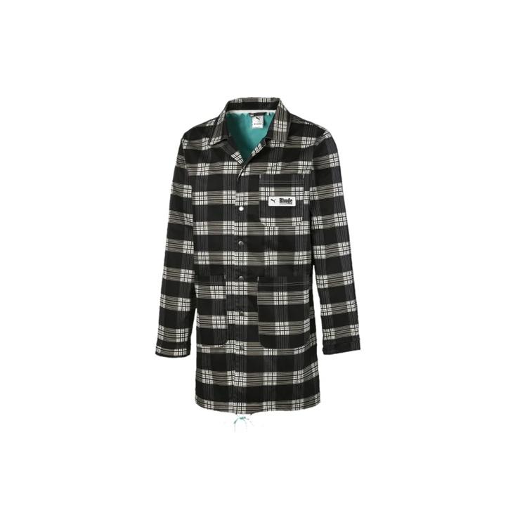 PUMA x Rhude Aop Coat Crossover Plaid Jacket White Men s 595345-02 XS