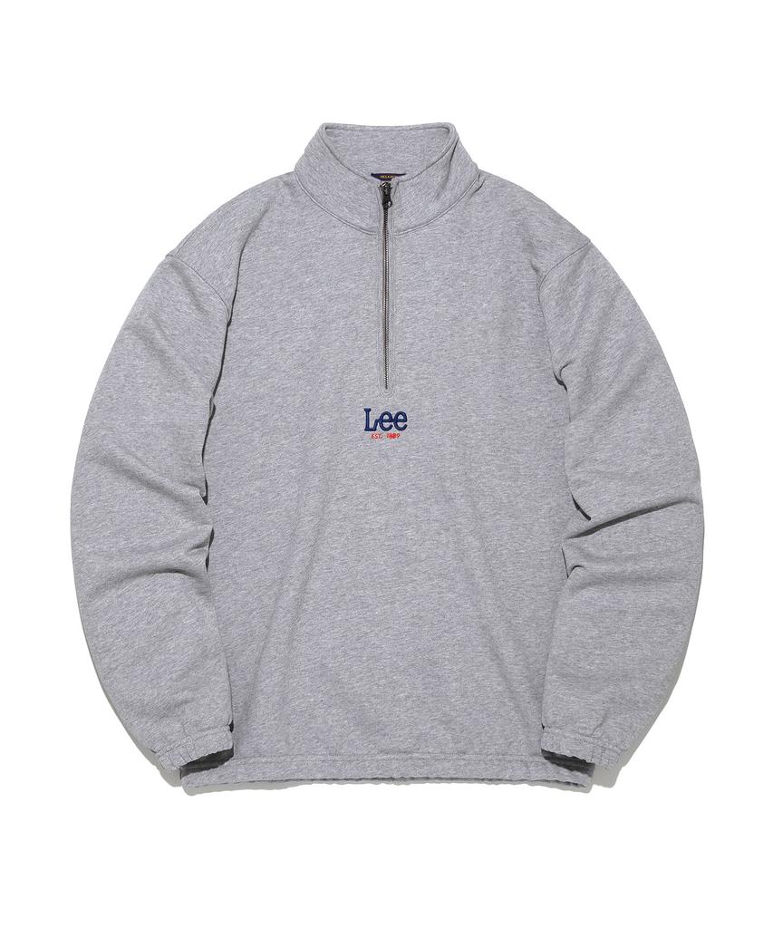 LEE Small Twitch Logo Quarter Zip-Up Sweatshirt Gray