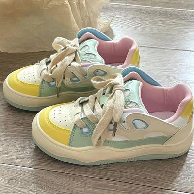 Fashion Colorful Platform Sneakers for Women Spring Autumn New Designer PU Leather Board Shoes Female Fashion Causal Zapatos De Mujer