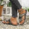 Fashion Women Slippers Ethnic Style Flat Bottom Slippers Printed Roman Style Sandals Summer New Comfortable Shoes Women Slides Women