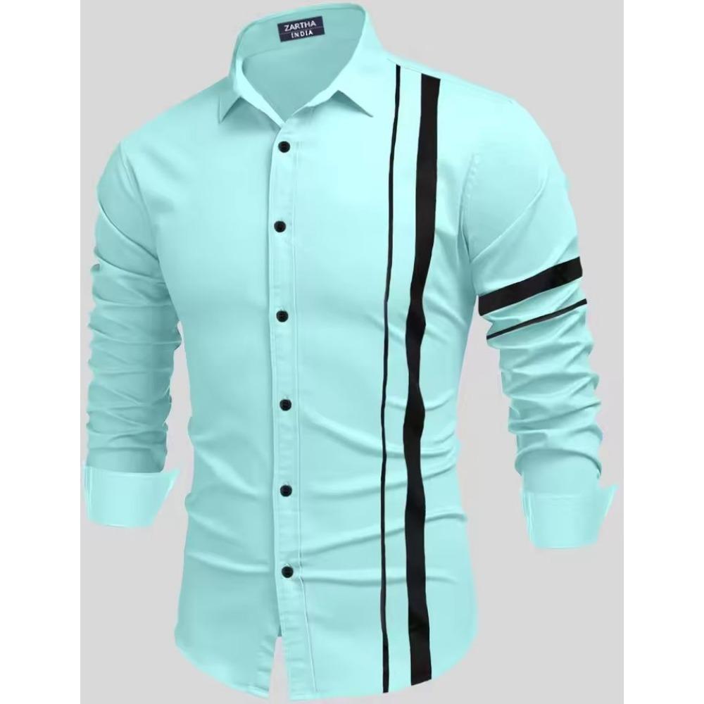 

Spring New Men s Shirt 3d Printing All-match Line Printing Long-sleeved Casual Shirt Men s Fashion Casual Lapel Button Shirt 3XL