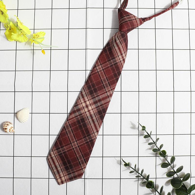 Jk Small Tie Female College Style Lazy Japanese Plaid Uniform Shirt Tie Student Ins Men'S And Women'S Short Styles Free Of Charge