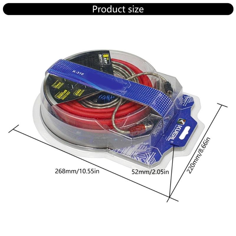 Modification Accessories Subwoofer Amplifier Wiring Fuses Holder Car Speakers Wiring Kit 8GA 60AMP Car Amplifier Cable