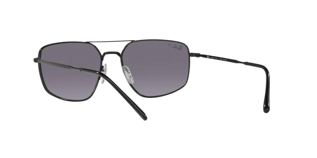 RB3666 Mirror Gradient Gray 56mm Ray-Ban Men's Sunglasses, Black/Grey Poles,