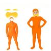 Nuovo Jumpsuit Cosplay per Festa di Halloween Costume Arancione Baffi e Sopracciglia Gialle Tuta Arancione Maschera Bambino Adulto