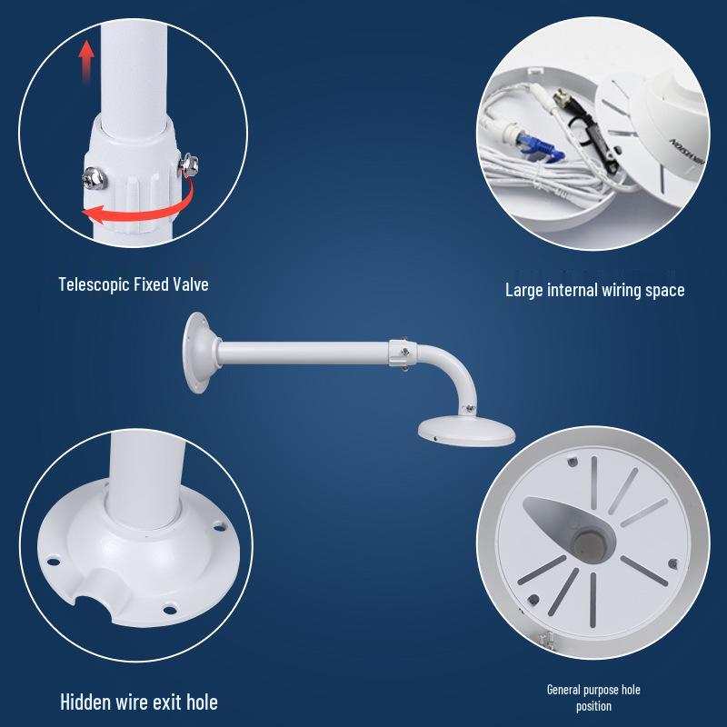 35" L-Type Dome Surveillance Camera with Retractable Aluminum Alloy Universal Wall Mount Extension for Hikvision/Dahua Panoramic Models