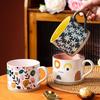 High Value Mug Ceramic Hand-painted Household Breakfast Cup Wind Coffee Cup Couple Water Cup Coffee Cup Woman