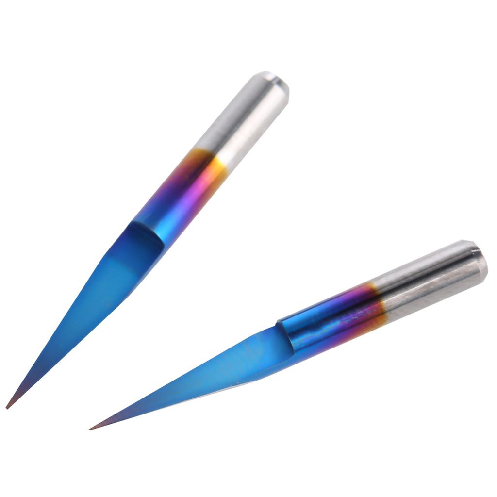 10Pcs Box 3.175 Blue Plating Tungsten Steel Engraving Tool CNC Carving Tool (20 Degrees *0.1)