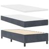 VidaXL Lit avec Sommier et Matelas Gris Foncé 100x200 cm Velours 3344559