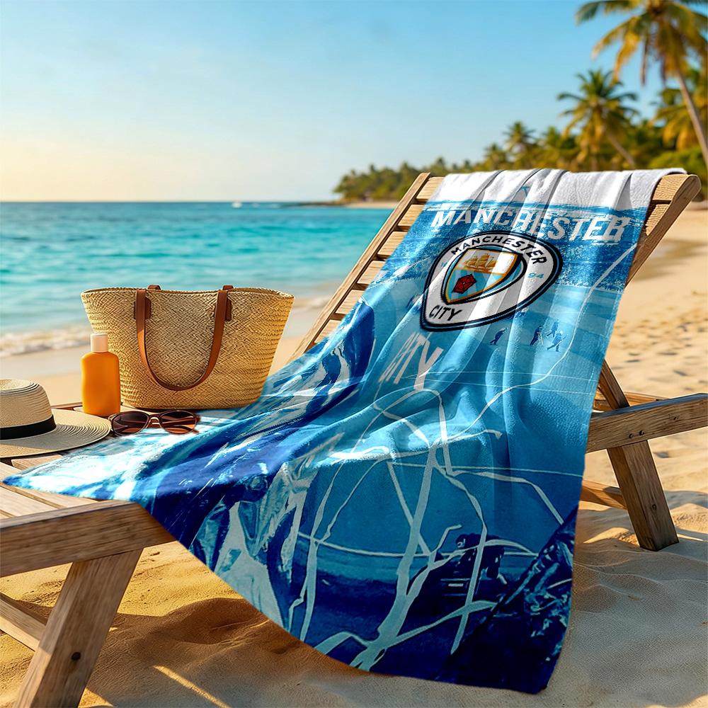Love Manchester City Fc Beach Towel Super Soft Microfiber Quickdry Fabric Comfortable Lightweight