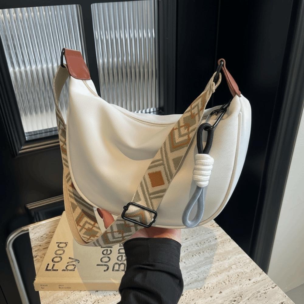

Wide Shoulder Strap Women Crossbody Bag Simple Oxford Dumpling Bag Single Shoulder Bag Commuting