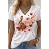 T-shirt Estiva da Donna con Stampa di Note Musicali Manica Corta Magliette Casual Top Stampati