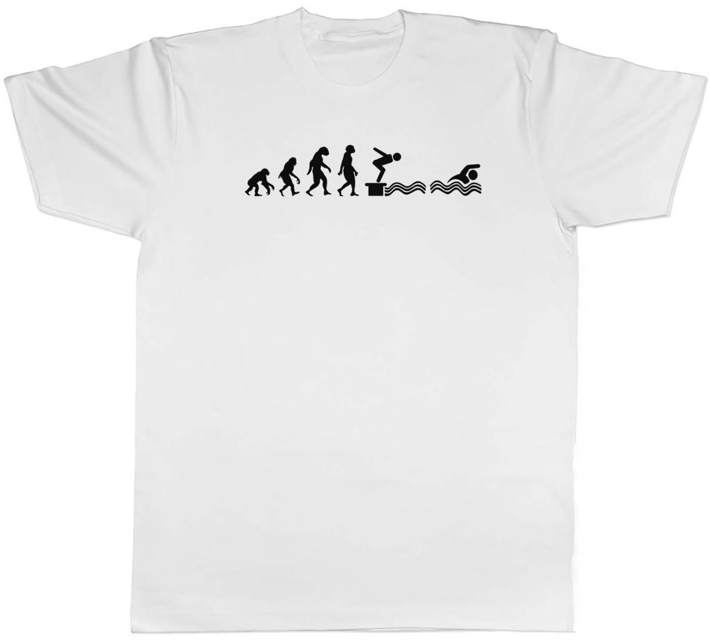 Evolution of Swimming Mens Unisex TShirt Tee