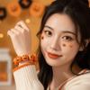 Elastic Halloween Bracelet Stretchy Wood Wristband Devil Eye Bangle Pumpkin Beads Bracelet  Couples